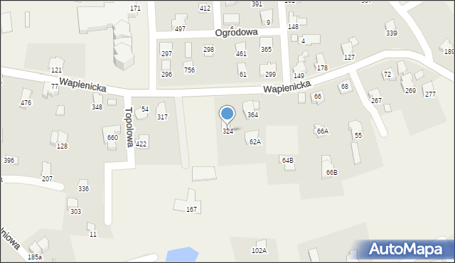 Jaworze, Wapienicka, 324, mapa Jaworze