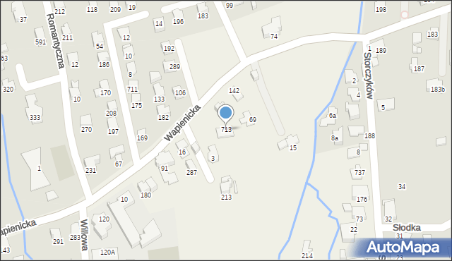 Jaworze, Wapienicka, 713, mapa Jaworze