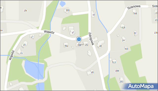 Jaworze, Wąwóz, 338, mapa Jaworze