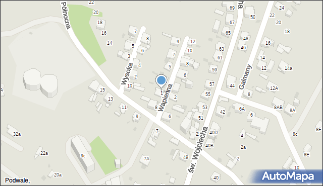Jaworzno, Wapienna, 1, mapa Jaworzno