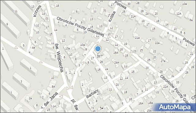 Jaworzno, Waryńskiego Ludwika, 28, mapa Jaworzno