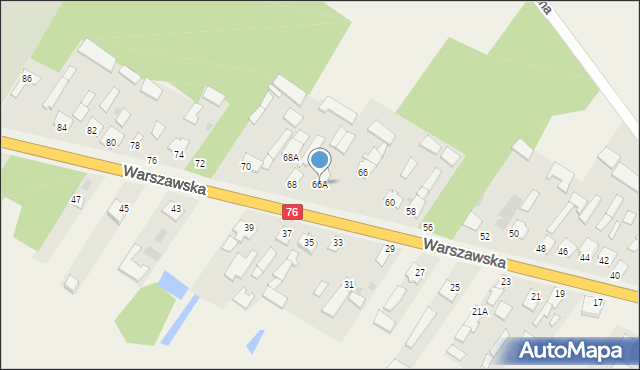 Jedlanka, Warszawska, 66A, mapa Jedlanka