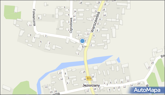 Jeziorzany, Warszawska, 5, mapa Jeziorzany