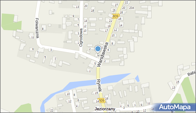 Jeziorzany, Warszawska, 7, mapa Jeziorzany