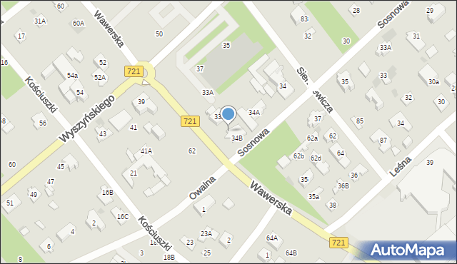 Józefów, Wawerska, 33C, mapa Józefów
