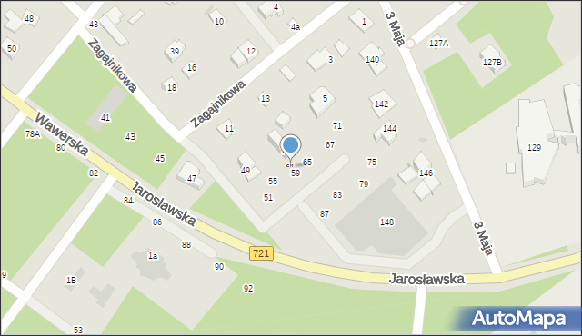 Józefów, Wawerska, 61, mapa Józefów