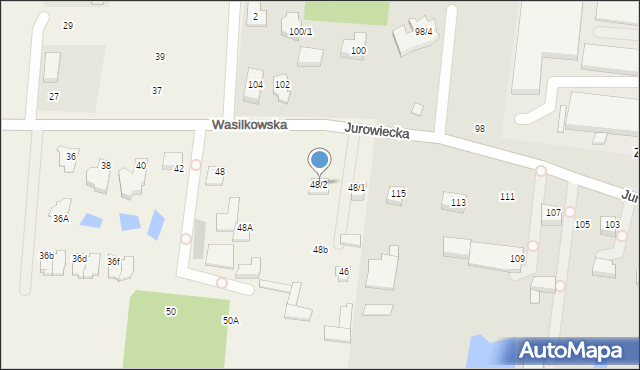 Jurowce, Wasilkowska, 48/2, mapa Jurowce
