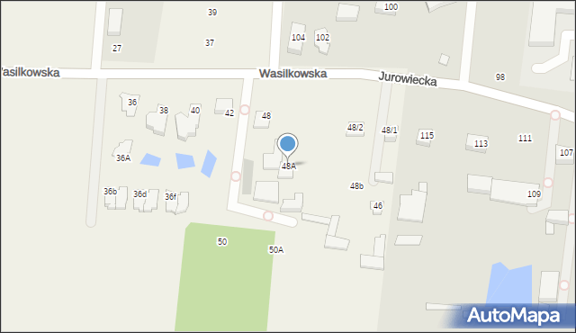 Jurowce, Wasilkowska, 48A, mapa Jurowce