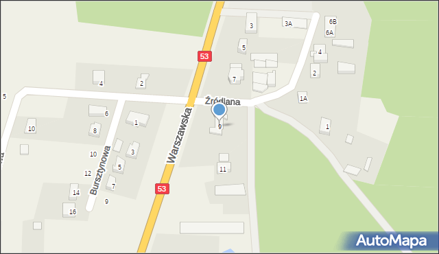 Kadzidło, Warszawska, 9, mapa Kadzidło