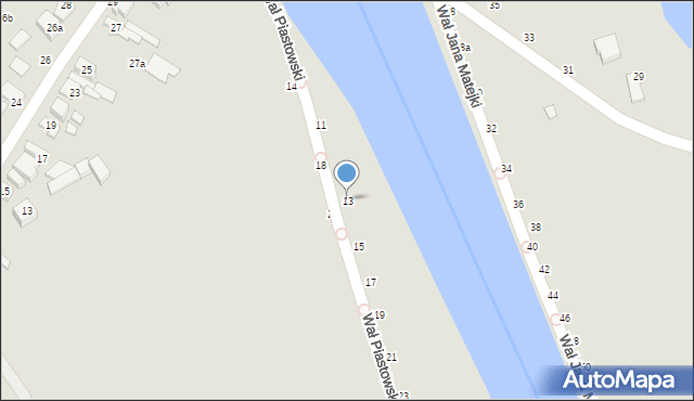 Kalisz, Wał Piastowski, 13, mapa Kalisza