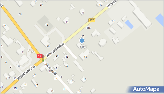 Kalisz, Warszawska, 53a, mapa Kalisza