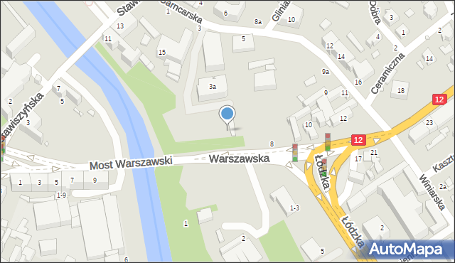 Kalisz, Warszawska, 8, mapa Kalisza