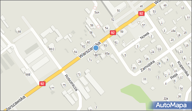 Kałuszyn, Warszawska, 69, mapa Kałuszyn