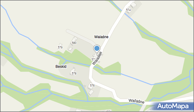 Kamesznica, Walaśne, 575, mapa Kamesznica