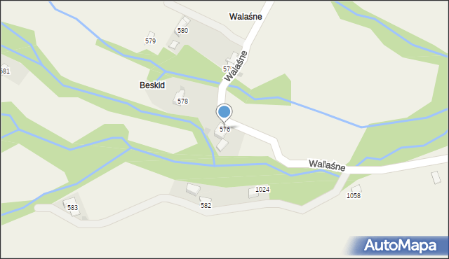 Kamesznica, Walaśne, 576, mapa Kamesznica