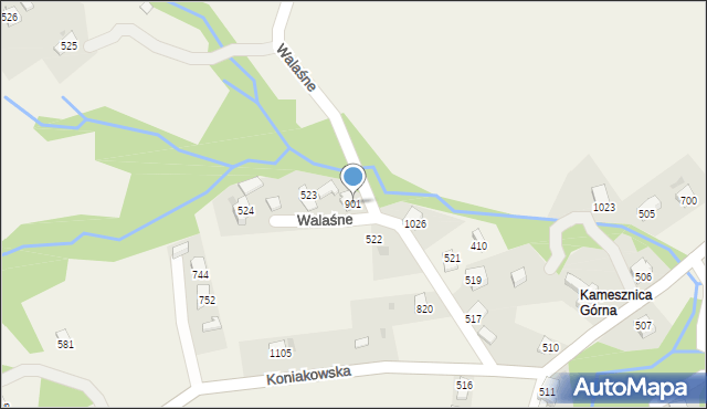 Kamesznica, Walaśne, 901, mapa Kamesznica