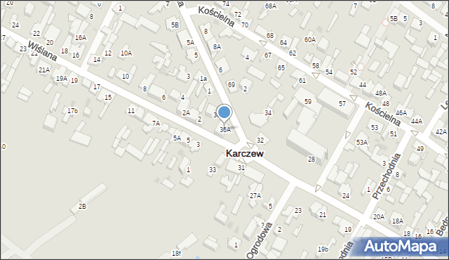 Karczew, Warszawska, 36A, mapa Karczew