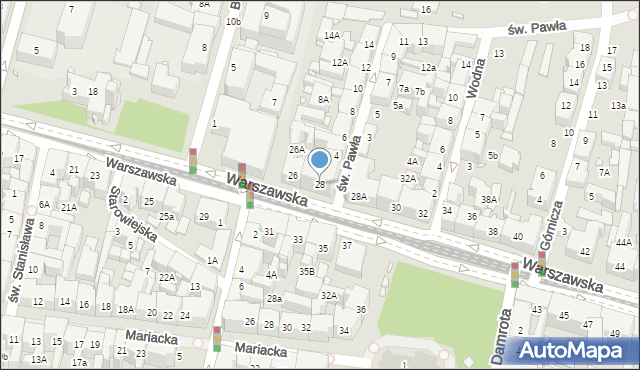 Katowice, Warszawska, 28, mapa Katowic