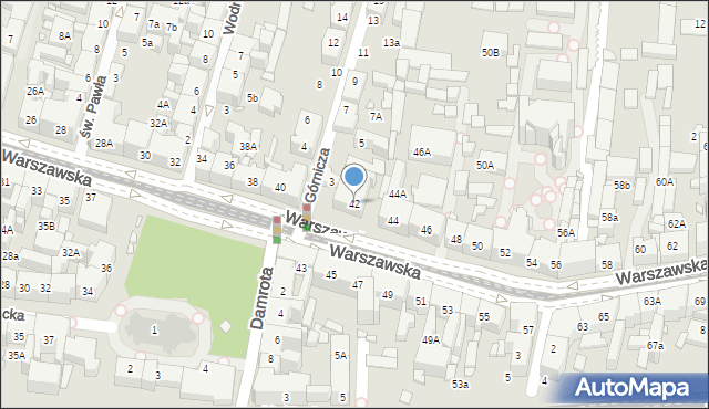 Katowice, Warszawska, 42, mapa Katowic