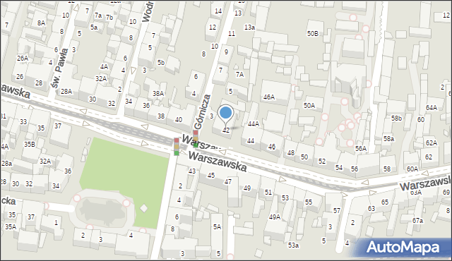 Katowice, Warszawska, 42, mapa Katowic