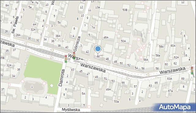 Katowice, Warszawska, 44, mapa Katowic