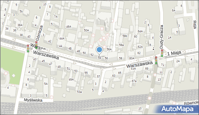 Katowice, Warszawska, 54, mapa Katowic