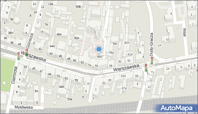 Katowice, Warszawska, 56A, mapa Katowic
