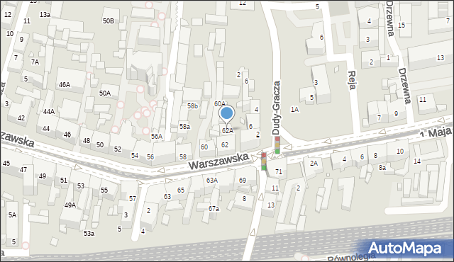 Katowice, Warszawska, 62A, mapa Katowic