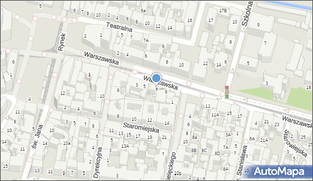 Katowice, Warszawska, 7, mapa Katowic