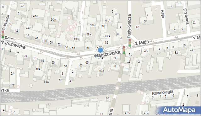 Katowice, Warszawska, 63A, mapa Katowic