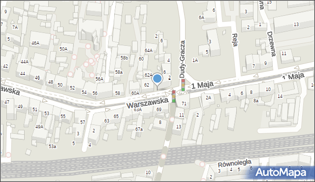 Katowice, Warszawska, 67w, mapa Katowic