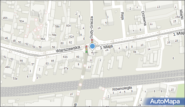 Katowice, Warszawska, 71, mapa Katowic