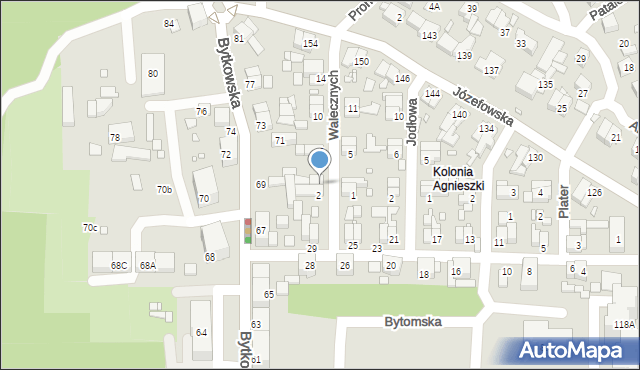 Katowice, Walecznych, 4, mapa Katowic