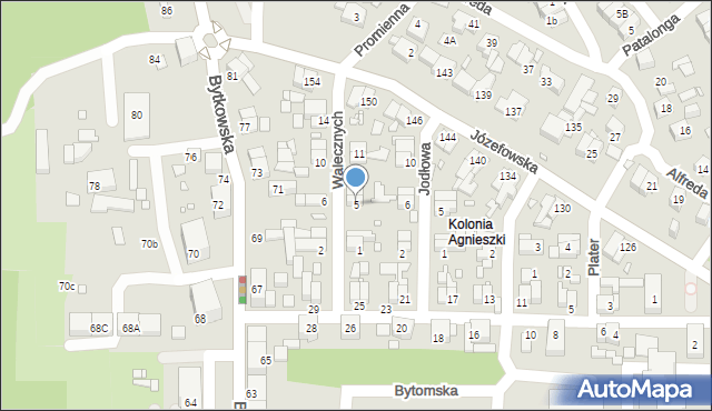 Katowice, Walecznych, 5, mapa Katowic