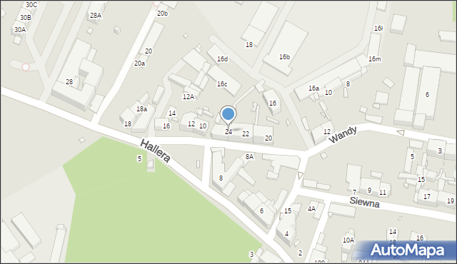 Katowice, Wandy, 24, mapa Katowic