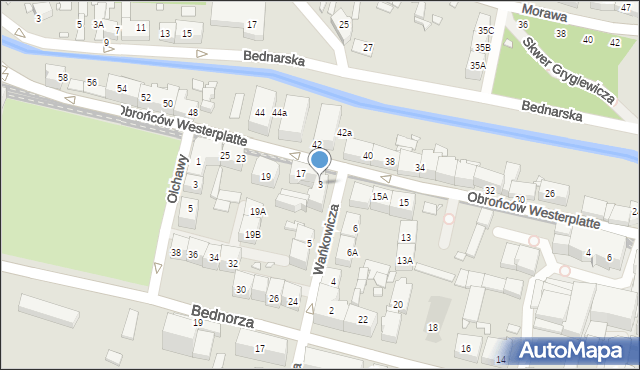 Katowice, Wańkowicza Melchiora, 3, mapa Katowic