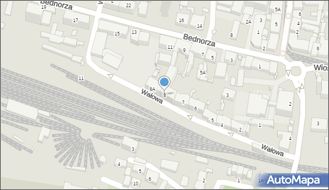 Katowice, Wałowa, 8, mapa Katowic