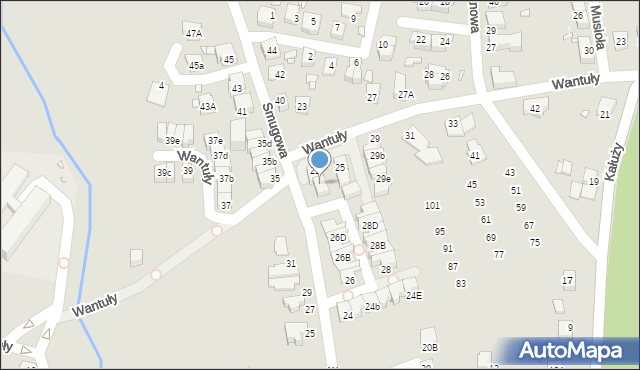 Katowice, Wantuły Jana, 21a, mapa Katowic