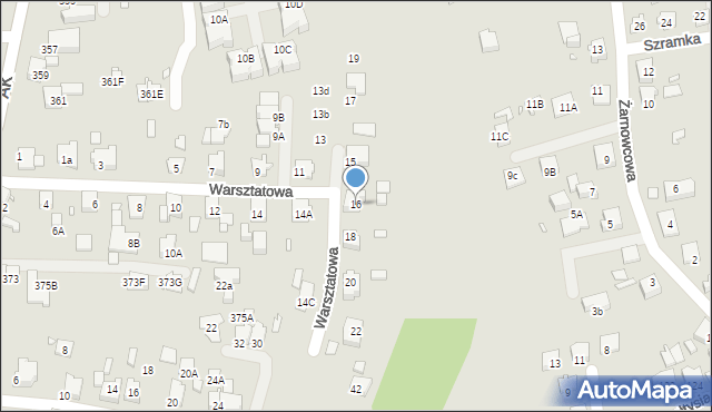 Katowice, Warsztatowa, 16, mapa Katowic