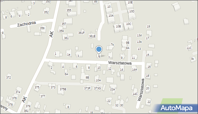 Katowice, Warsztatowa, 5, mapa Katowic