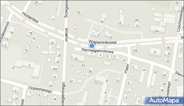 Kielce, Wapiennikowa, 2, mapa Kielc