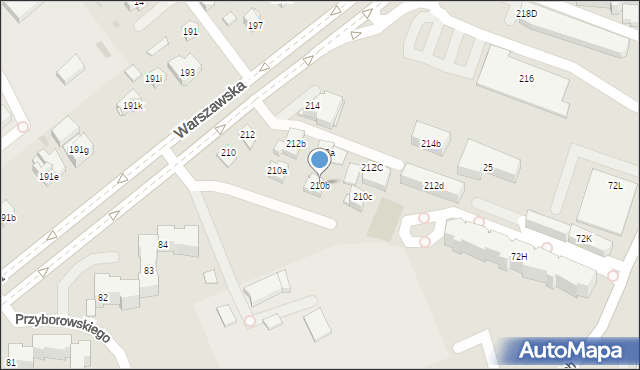 Kielce, Warszawska, 210b, mapa Kielc