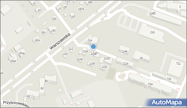 Kielce, Warszawska, 212a, mapa Kielc