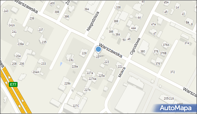 Kiełpin, Warszawska, 227, mapa Kiełpin