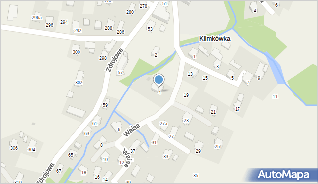 Klimkówka, Waisa Kazimierza, ks., 4, mapa Klimkówka