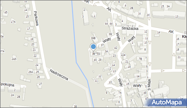 Kłobuck, Wały, 38, mapa Kłobuck