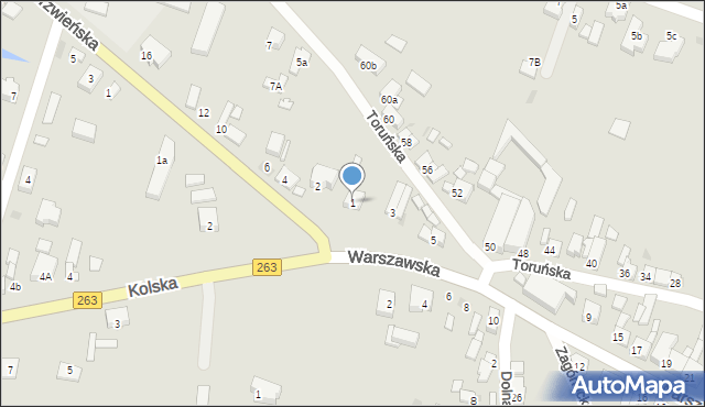 Kłodawa, Warszawska, 1, mapa Kłodawa