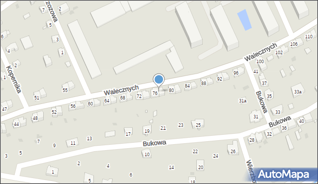 Kłodzko, Walecznych, 78, mapa Kłodzka