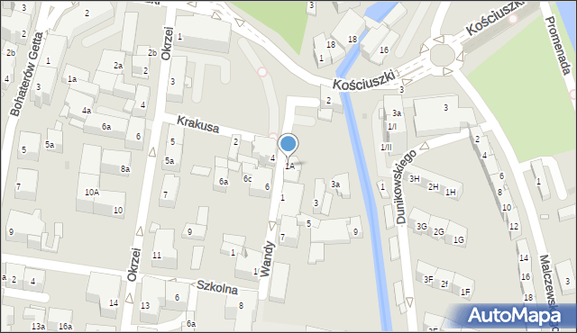 Kłodzko, Wandy, 1A, mapa Kłodzka