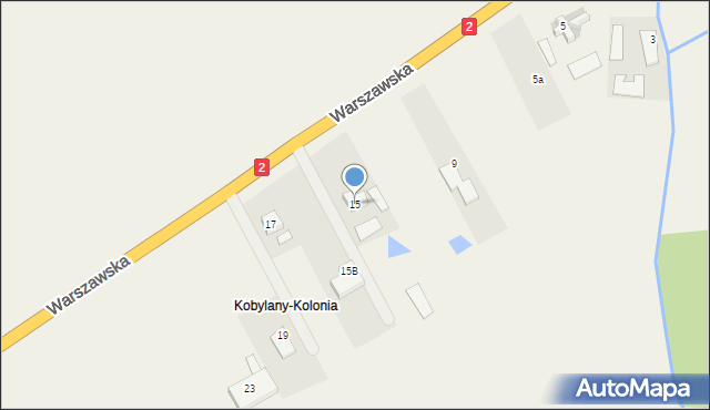 Kobylany, Warszawska, 15, mapa Kobylany